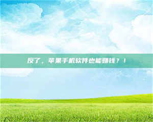 鞍山反了，苹果手机软件也能赚钱？！ 第1张